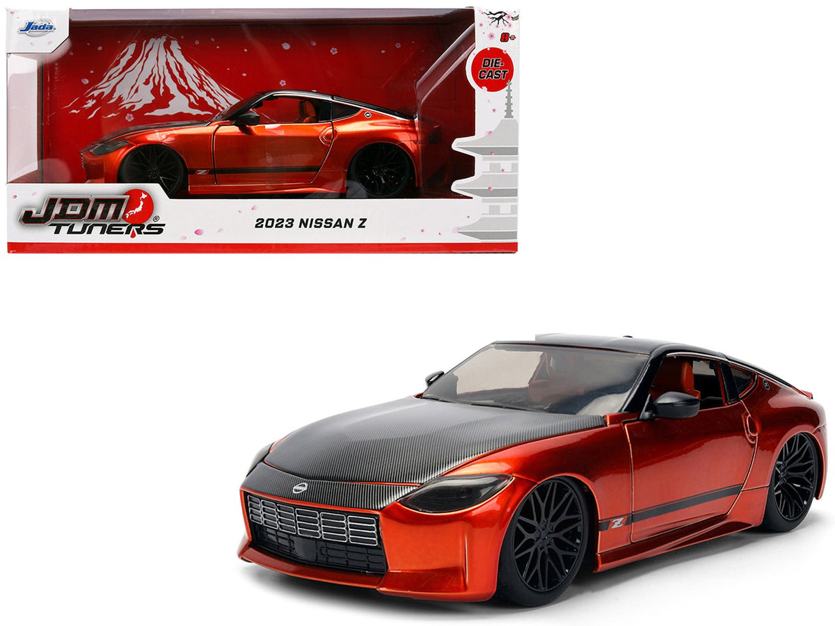 Rapid Vehicles 2023 Nissan Z Orange Metallic with Carbon Hood and Black Top "JDM Tuners" Series...