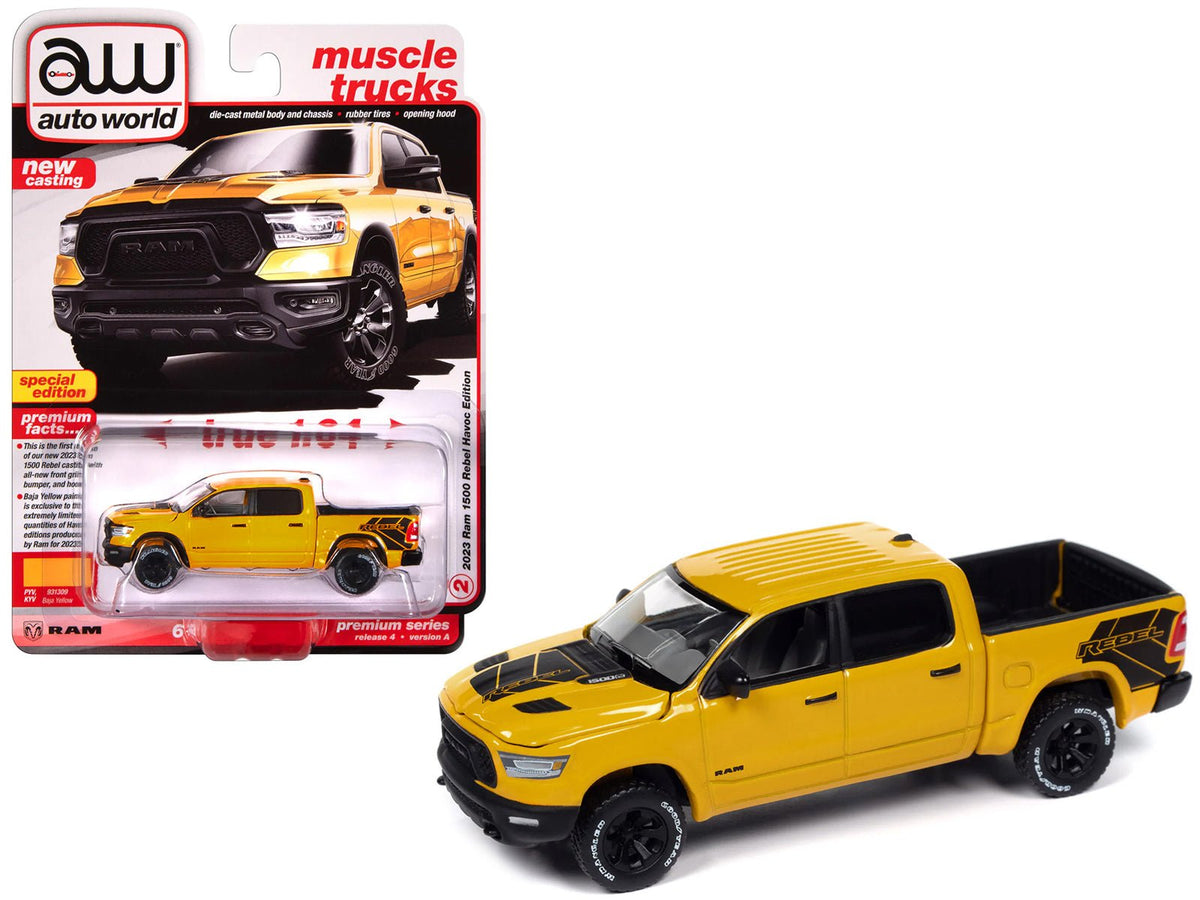 Rapid Vehicles 2023 Ram 1500 Rebel Havoc Edition Pickup Truck Baja Yellow "Muscle Trucks" Series...