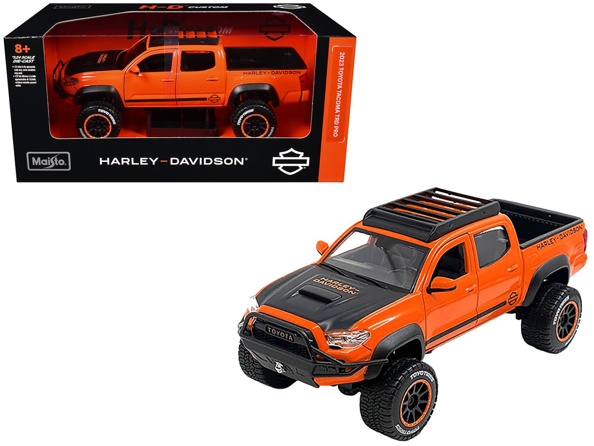 Rapid Vehicles 2023 Toyota Tacoma TRD Pro Pickup Truck "Harley Davidson" Orange and Black with...