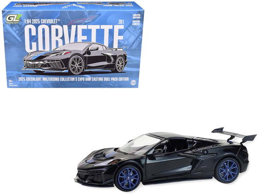 Rapid Vehicles 2025 Chevrolet Corvette C8 ZR1 Black with Blue Stripes with Raw Casting Dual Pack...