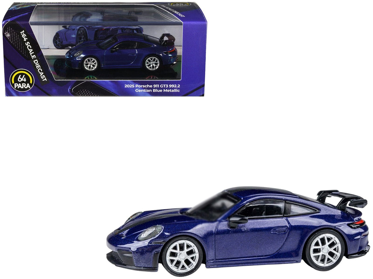 Rapid Vehicles 2025 Porsche 911 GT3 (992.2) Gentian Blue Metallic with Carbon Stripe 1/64 Diecast...