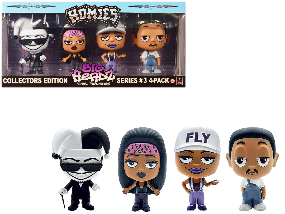 Rapid Vehicles "Homies Big Headz" Series 3 Collector's Edition 4-Pack of Figures by Homies - View 6