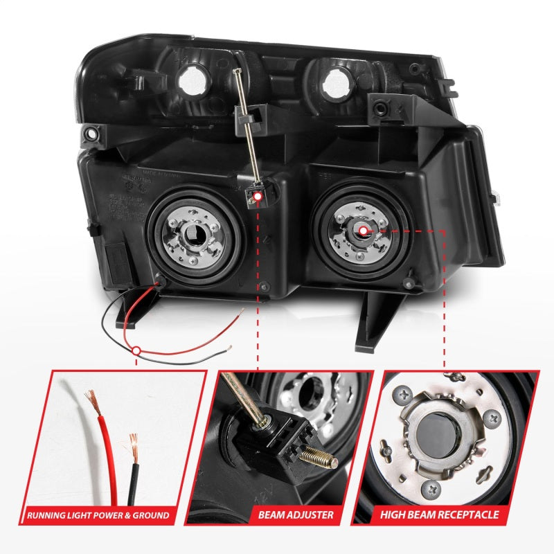 FR SPORT ANZO 04-12 GM Colorado/Canyon/I-Series Crystal Headlights - w/ Light Bar Chrome Housing...