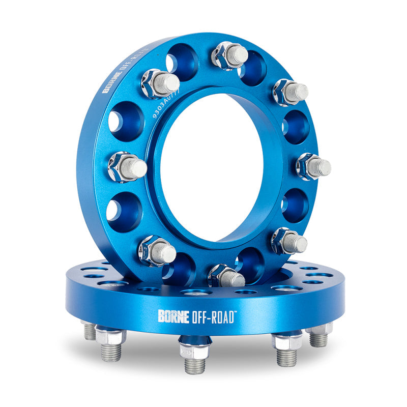 Borne Off-Road Wheel Spacers - 8X165.1 / 121.3 / 38.1 M14 - Blue BNWS-006-381BL