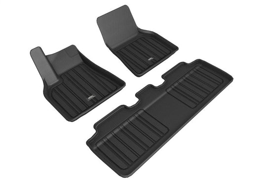 FR SPORT 3D MAXpider 2020-2021 Tesla Model Y Elitect 1st & 2nd Row Floormats - Black E5TL01701809