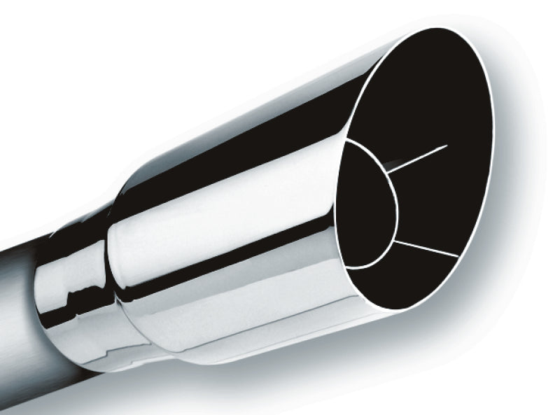 FR SPORT Borla Universal Polished Tip Single Round Angle-Cut (inlet 2 1/2in. Outlet 3 1/2in) *NO...