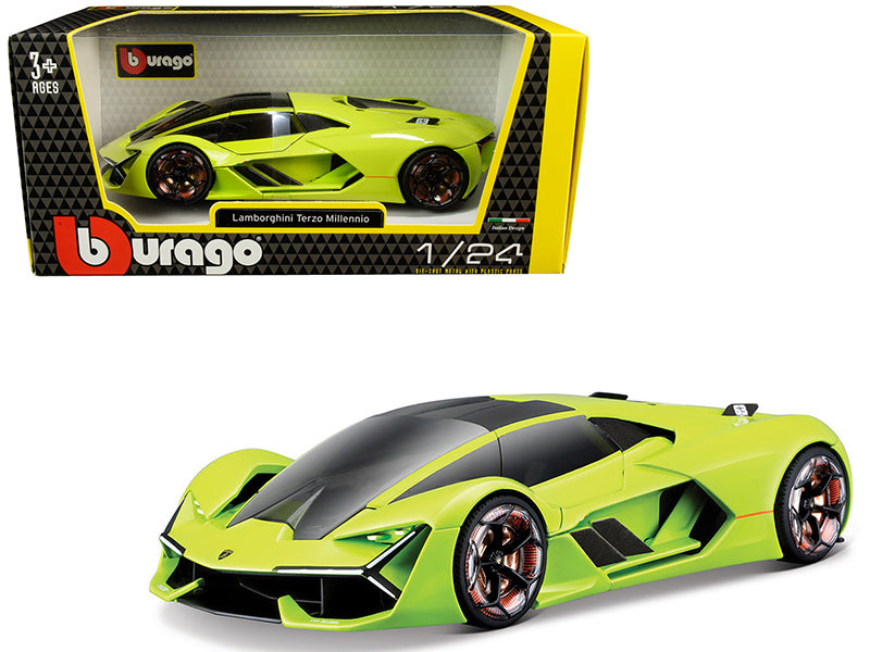 Rapid Vehicles Lamborghini Terzo Millennio Lime Green with Black Top and Carbon Accents 1/24...