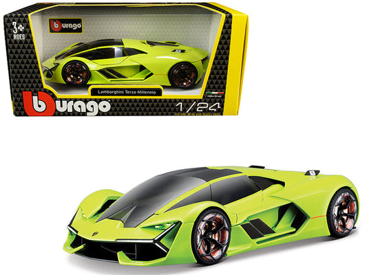 Rapid Vehicles Lamborghini Terzo Millennio Lime Green with Black Top and Carbon Accents 1/24...