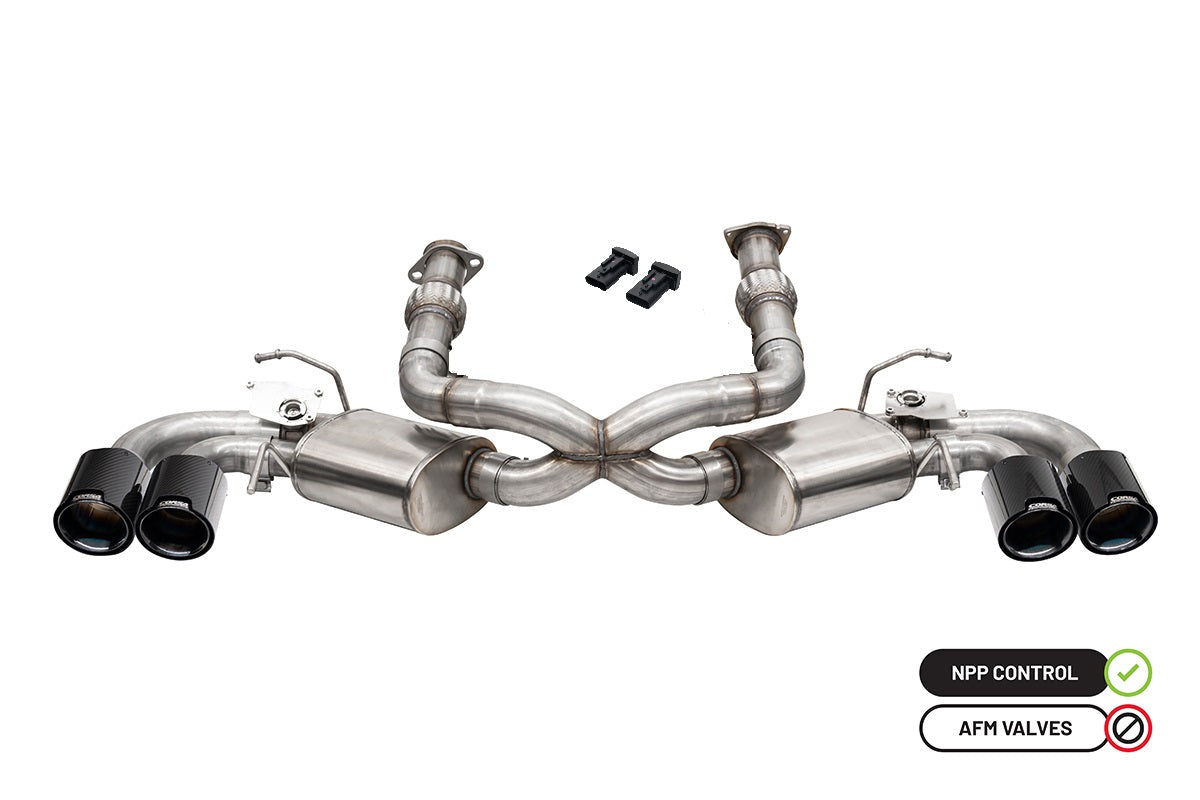 Corsa 3.0 in Cat-Back 4.5 in Carbon Fiber Tips | 2020-26 Corvette C8 (w/ Factory NPP) (21100CF, 21103CF-1, 21106CF, 21105CF-1)