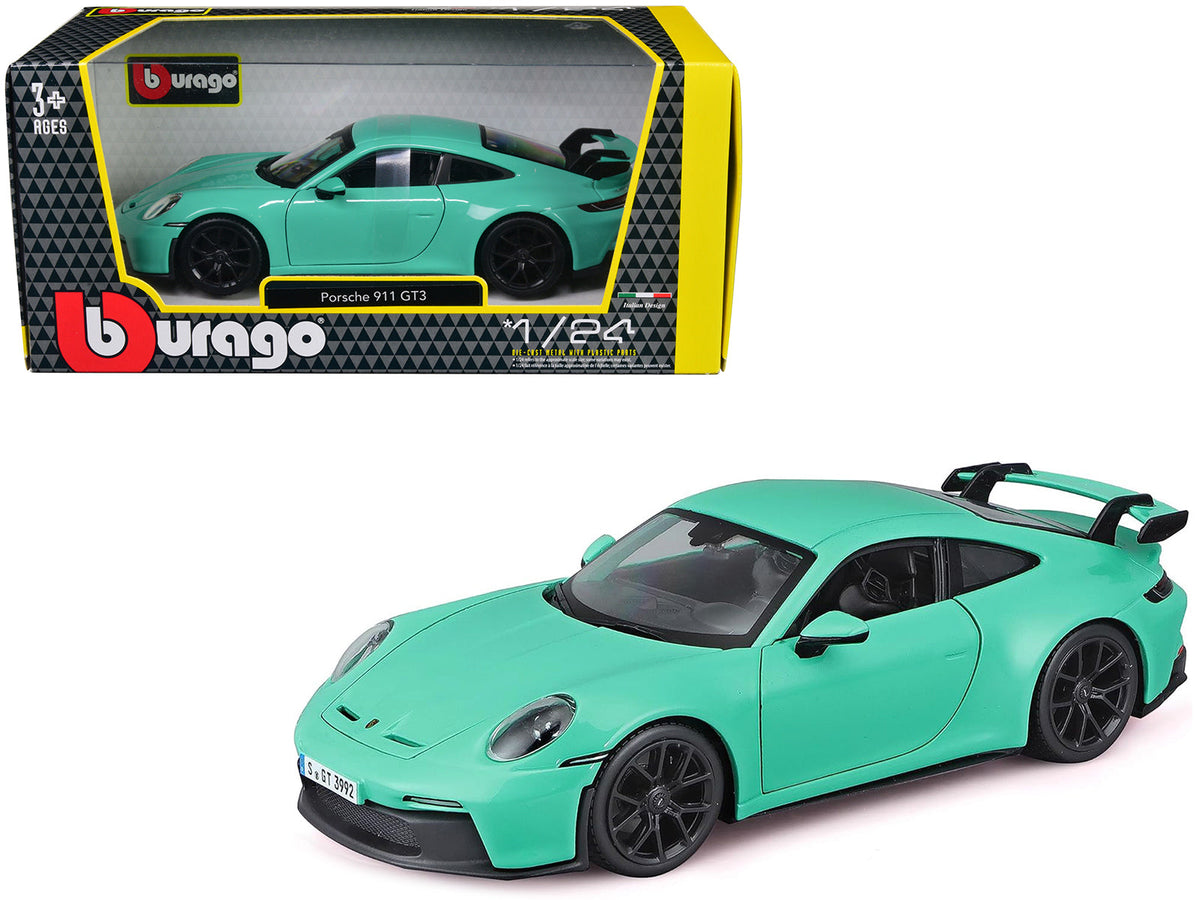 Rapid Vehicles Porsche 911 GT3 Light Green 1/24 Diecast Model Car by Bburago  free shipping USA