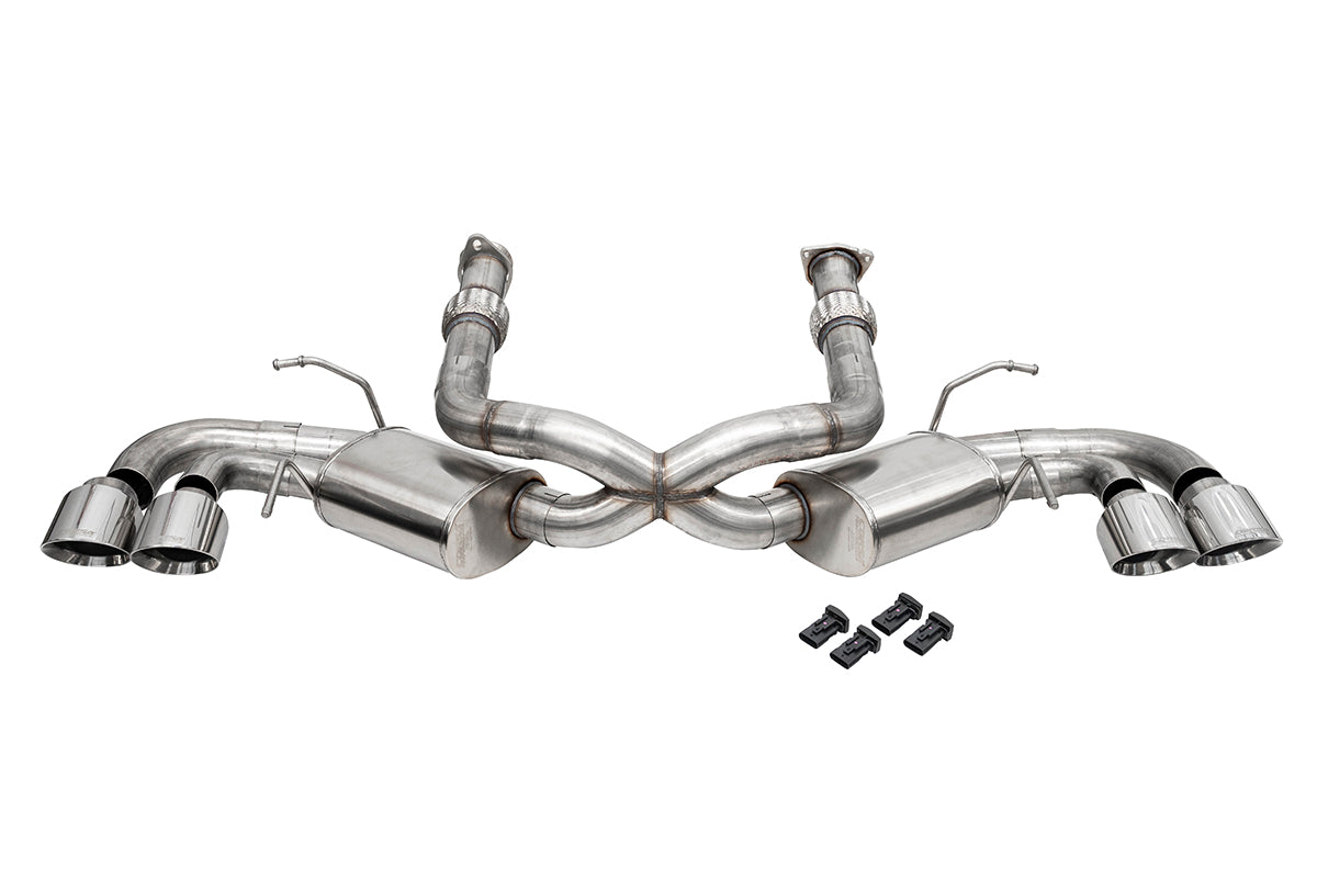 Corsa 3.0 in Cat-Back 4.5 in Pro-Series Tips | 2020-25 Corvette C8 (w/ Factory NPP) (21108, 21108BLK, 21108CF, 21108CFBLK))