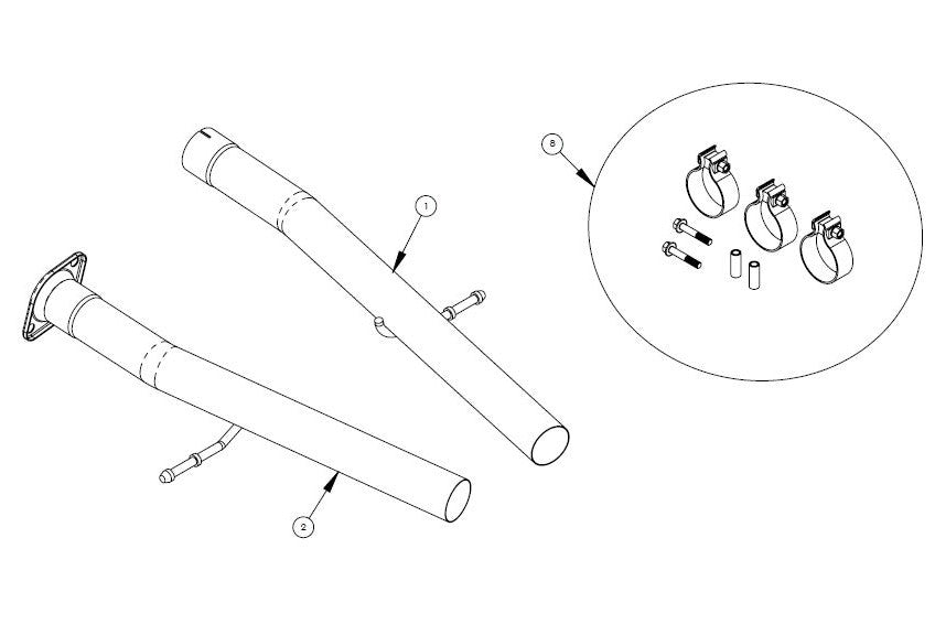 Corsa Sport to Xtreme / 2.75 in Head Pipes | Dodge Durango SRT 6.2L, 6.4L (21237)