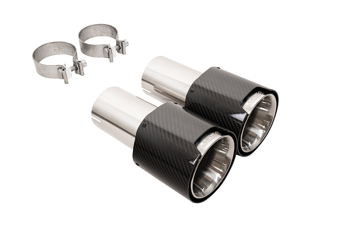 Corsa Replacement / 4.5 in Single Carbon Fiber Tip Kit | 2024 Mustang GT, 2015-17 GT CORSA Systems (21258CF)