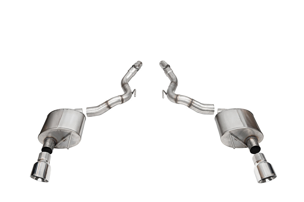 Corsa Sport, Touring / 3.0 in Axle-Back 4.5 in Slash Tips | 2024 Mustang GT Convertible (21272, 21276)