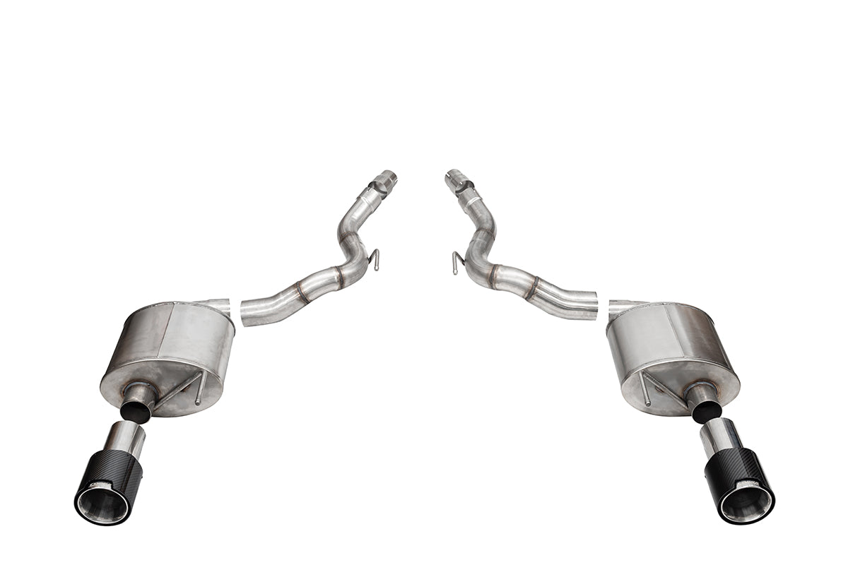 Corsa Sport, Touring / 3.0 in Axle-Back 4.5 in Carbon Fiber Tips | 2024 Mustang GT Convertible (21273CF, 21277CF)