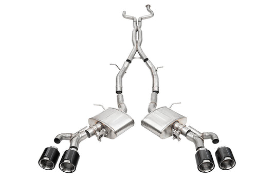 Corsa Xtreme Valved / 3.0 in Cat-Back 4.5 in Carbon Fiber Twin Tips | 2022+ Cadillac CT4-V Blackwing (21317CF)