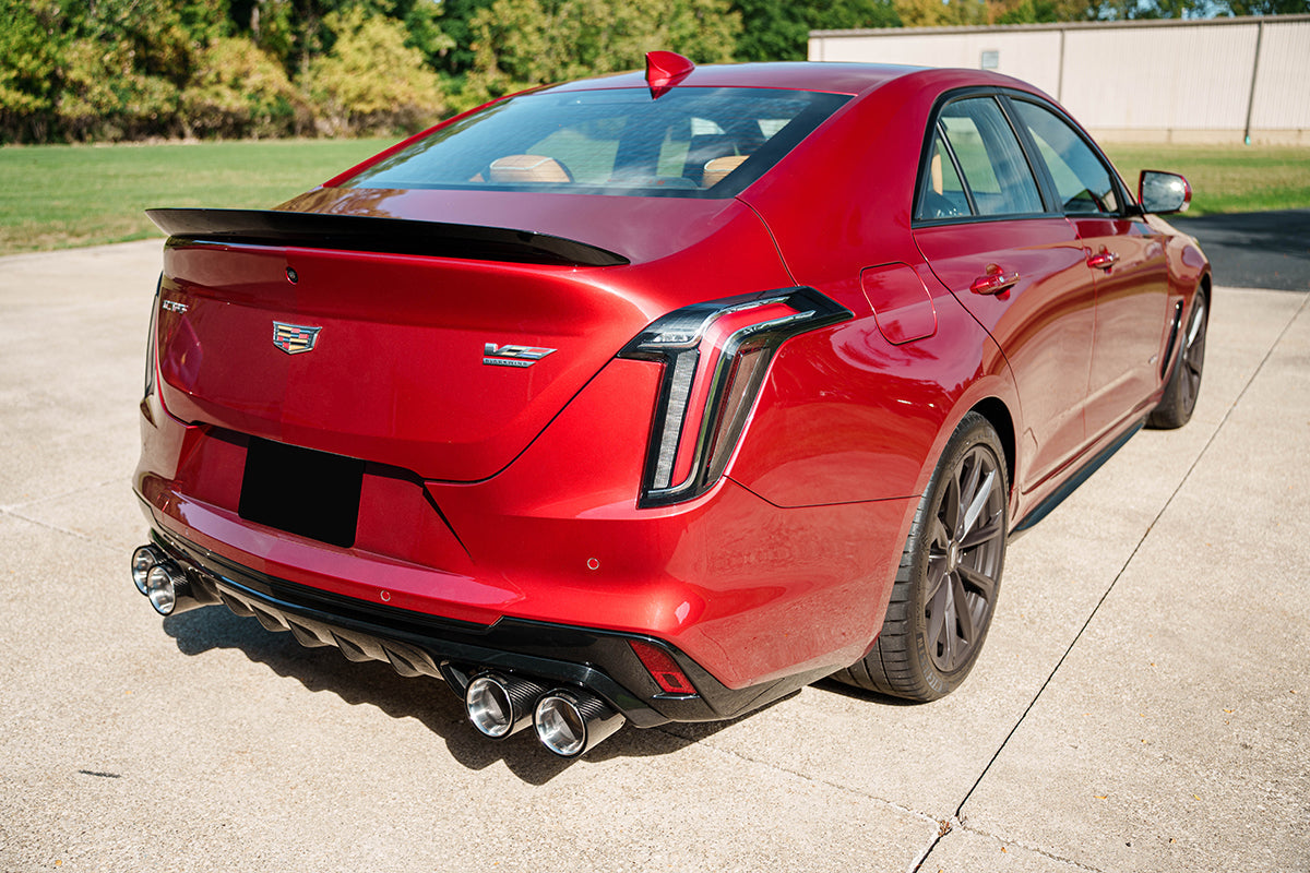 Corsa Sport Valved / 3.0 in Axle-Back 4.5 in Carbon Fiber Twin Tips | 2022+ Cadillac CT4-V Blackwing (21319CF)