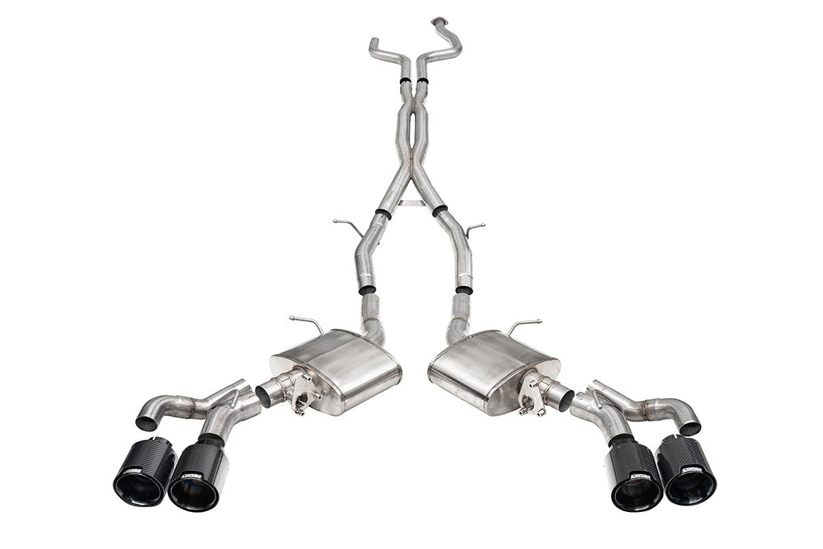 Corsa Xtreme Valved / 3.0 in Cat-Back 4.5 in Carbon Fiber Twin Tips | 2022+ Cadillac CT5-V Blackwing (21320CF)