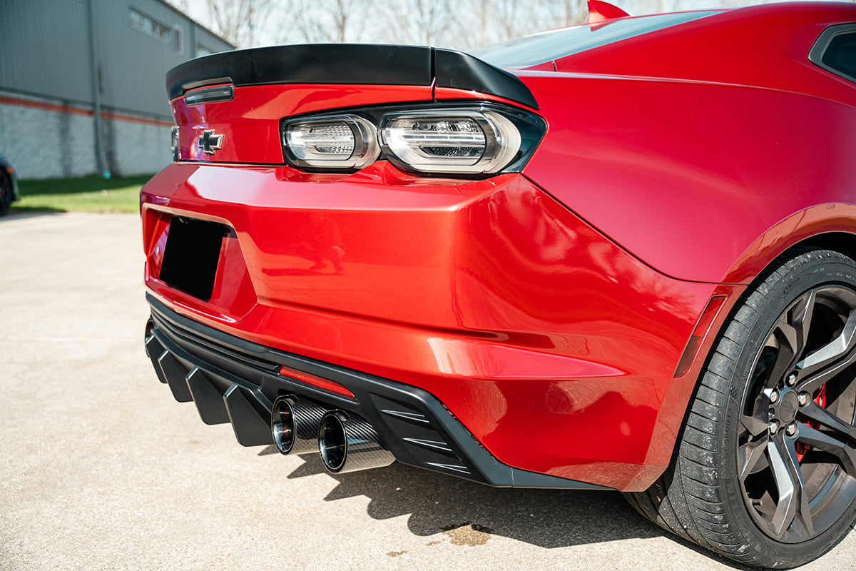 Corsa Valved / Axle-Back 4.5 in Carbon Fiber Quad Tips | 2016-2024 Camaro SS ZL1 (21789CF)