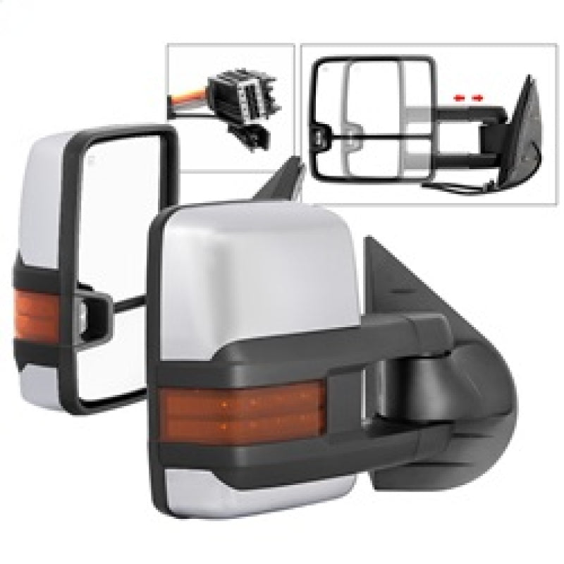 FR SPORT SPYDER xTune Chevy Silverado 07-13 Heated Amber LED Signal Mirrors Chrome...