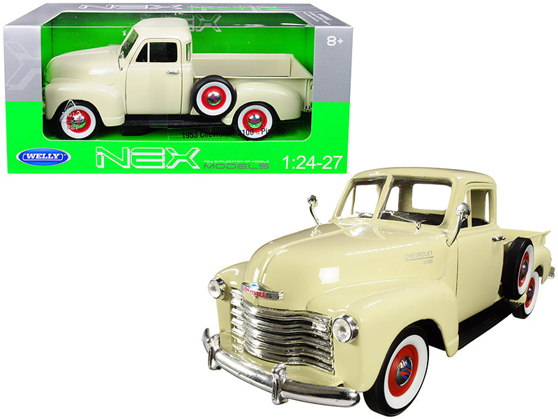 Rapid Vehicles 1953 Chevrolet 3100 Pickup Truck Cream 1/24-1/27 Diecast Model Car by Welly  free...