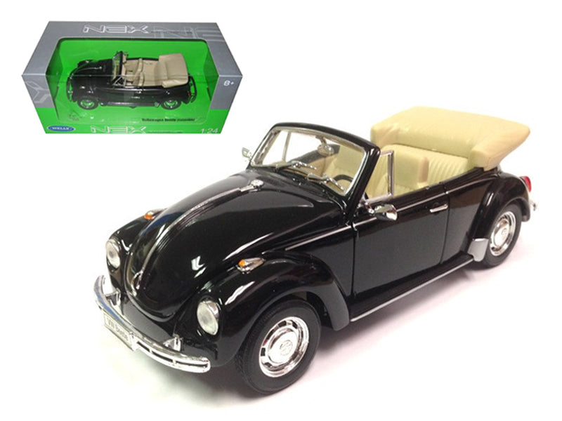Rapid Vehicles Volkswagen Beetle Convertible Black 1/24 Diecast Model Car by Welly  free shipping...