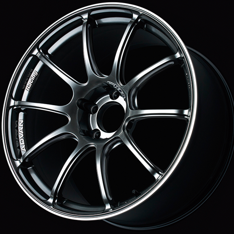 Advan RZII 17x7.5 / +50 Offset / 5x100 / 63mm Bore / Racing Hyper Black and Ring YAZ7F50DHB