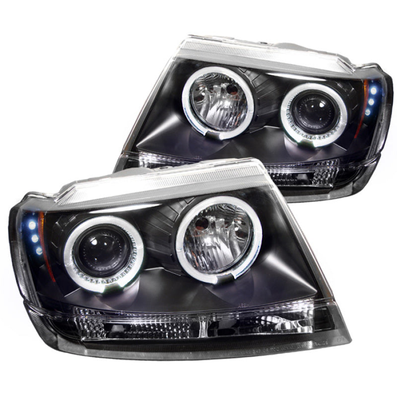 FR SPORT Spyder Jeep Grand Cherokee 99-04 Projector Headlights LED Halo LED Blk -...