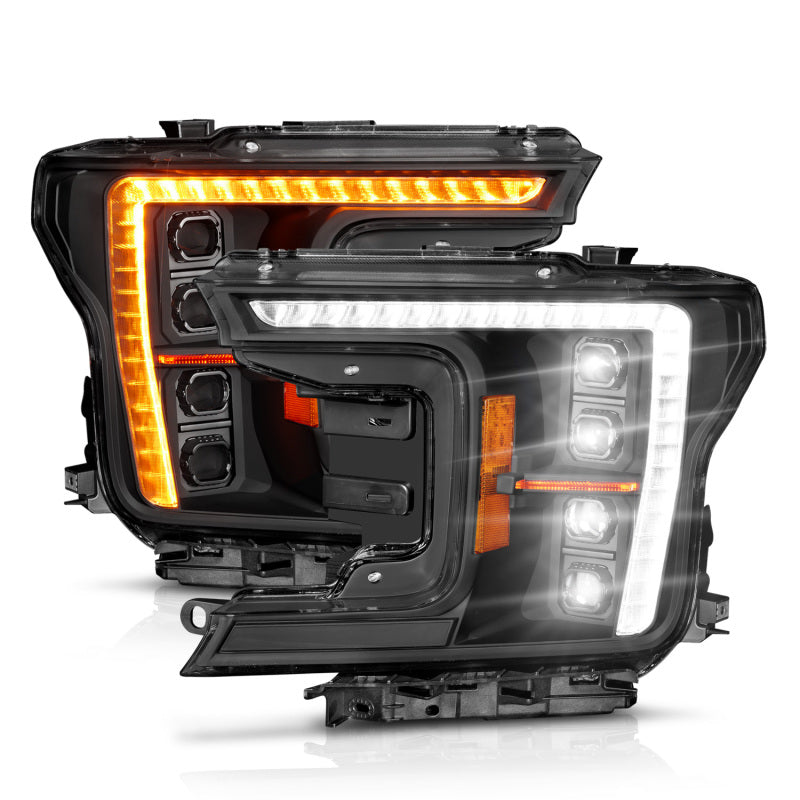 ANZO 18-20 Ford F-150 (w/Factory Halogen) Z-Series Full LED Proj Headlights Init/SeqSig - Pair 111589X