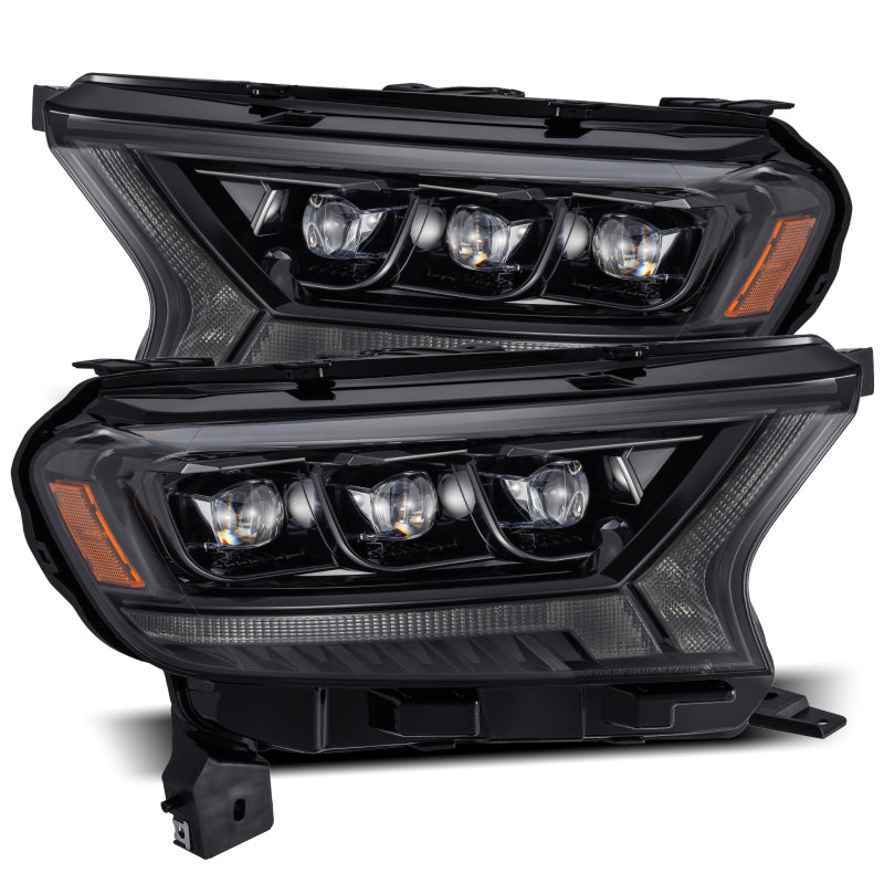 FR SPORT AlphaRex 19-21 Ford Ranger NOVA LED Proj Headlight Plnk Style Alpha Blk w/Activ...