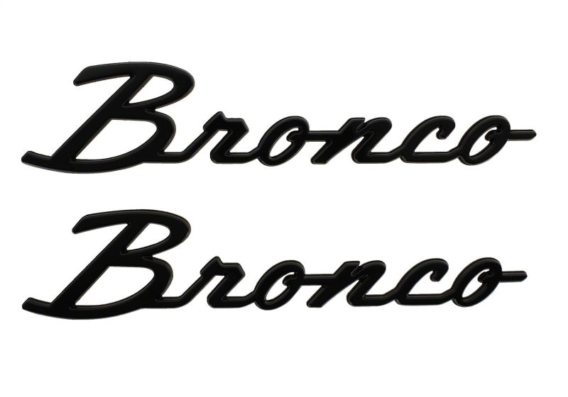 Ford Racing 21-24 Bronco Classic Script Fender Badge Kit - Gloss Black M-1447-BSGS