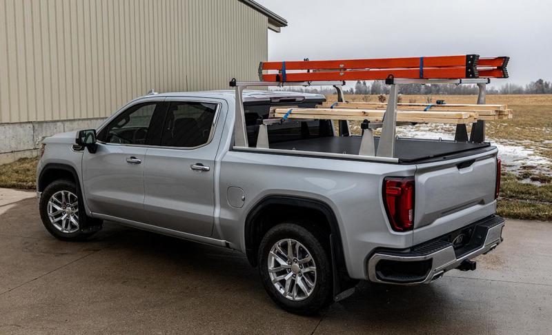 Access ADARAC Al Uprights 24in Vert Pro Kit (2 Uprights w/1 66in Cross Bar) Matte Black Truck Rack 4005597