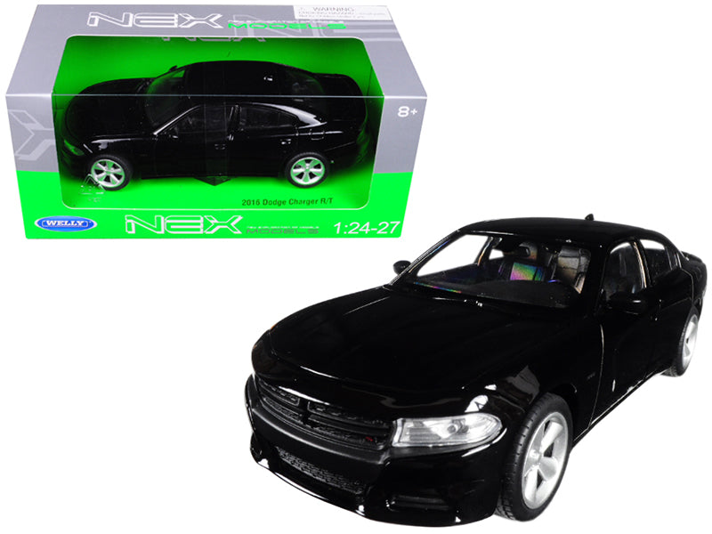 Rapid Vehicles 2016 Dodge Charger R/T Black "NEX Models" 1/24-1/27 Diecast Model Car by Welly ...