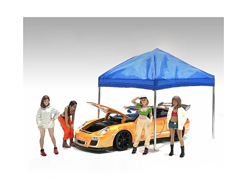 Rapid Vehicles "Hip Hop Girls" 4 Piece Figure Set for 1/18 Scale Models by American Diorama  free...