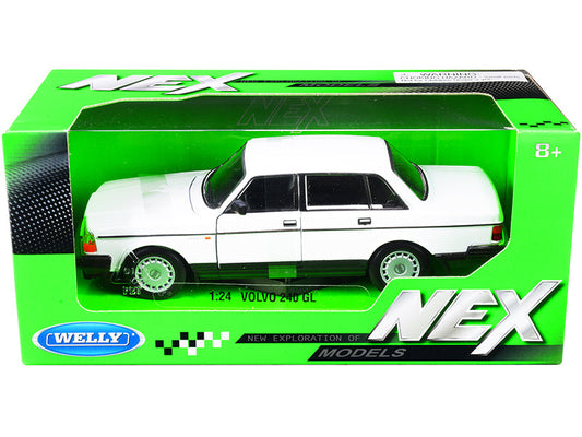 Rapid Vehicles Volvo 240 GL White "NEX Models" 1/24 Diecast Model Car by Welly  free shipping USA