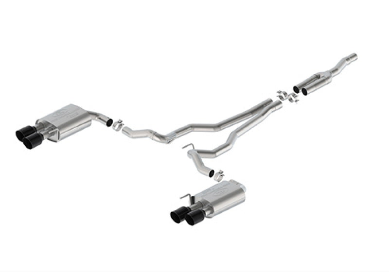 Ford Racing 2024 Mustang 2.3L Touring Non-Active Cat-Back Exhaust w/GT Valance - Black Tip M-5200-M2TBV
