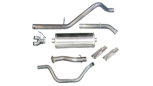 Corsa Sport / 3.0 in Cat-Back DRE 4.0 in Single Tips | 07-09 Silverado Sierra, Denali 6.2L 143WB (24516)