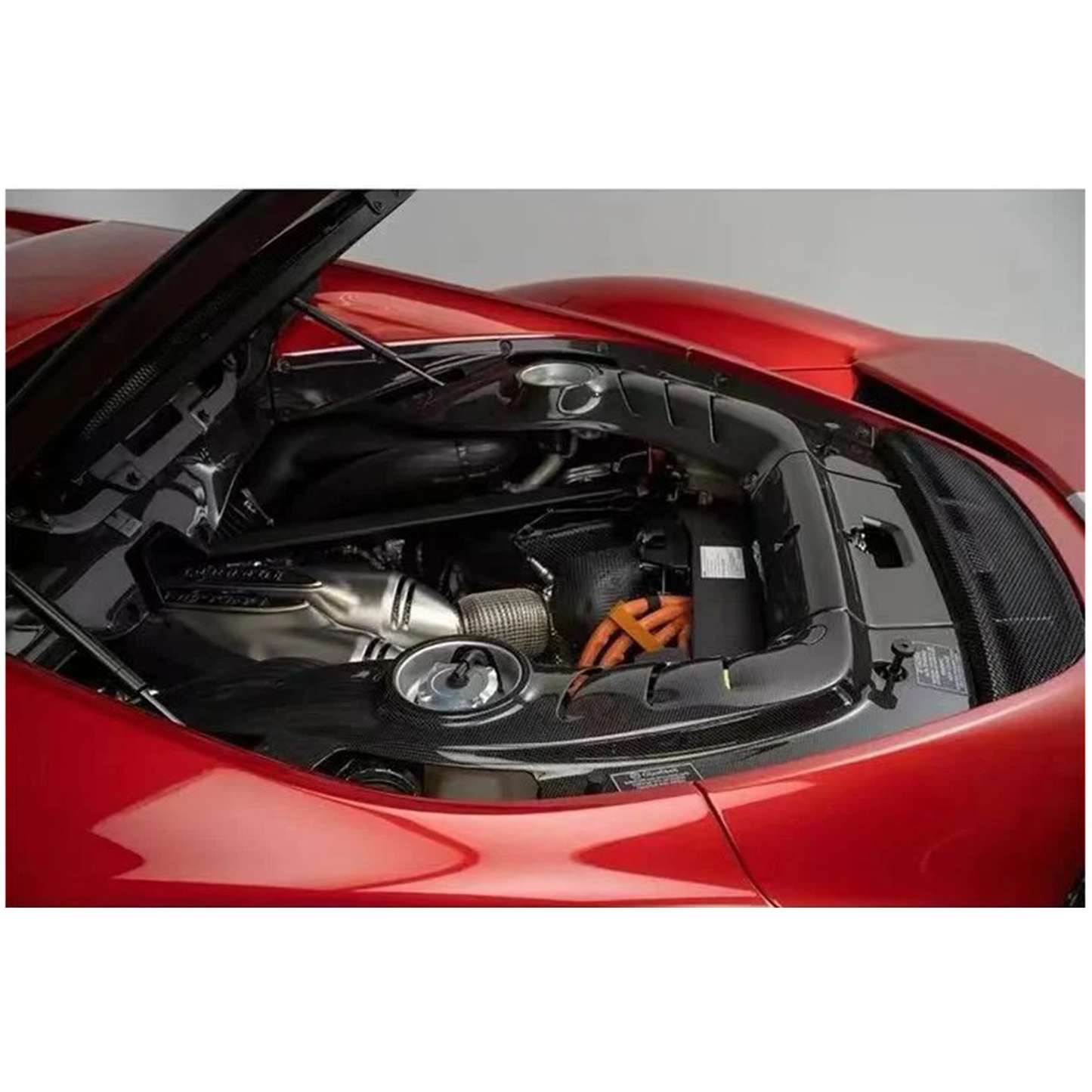 Dry Carbon Fiber Engine Bay Trim Kit Cover for Ferrari 296 GTB GTS