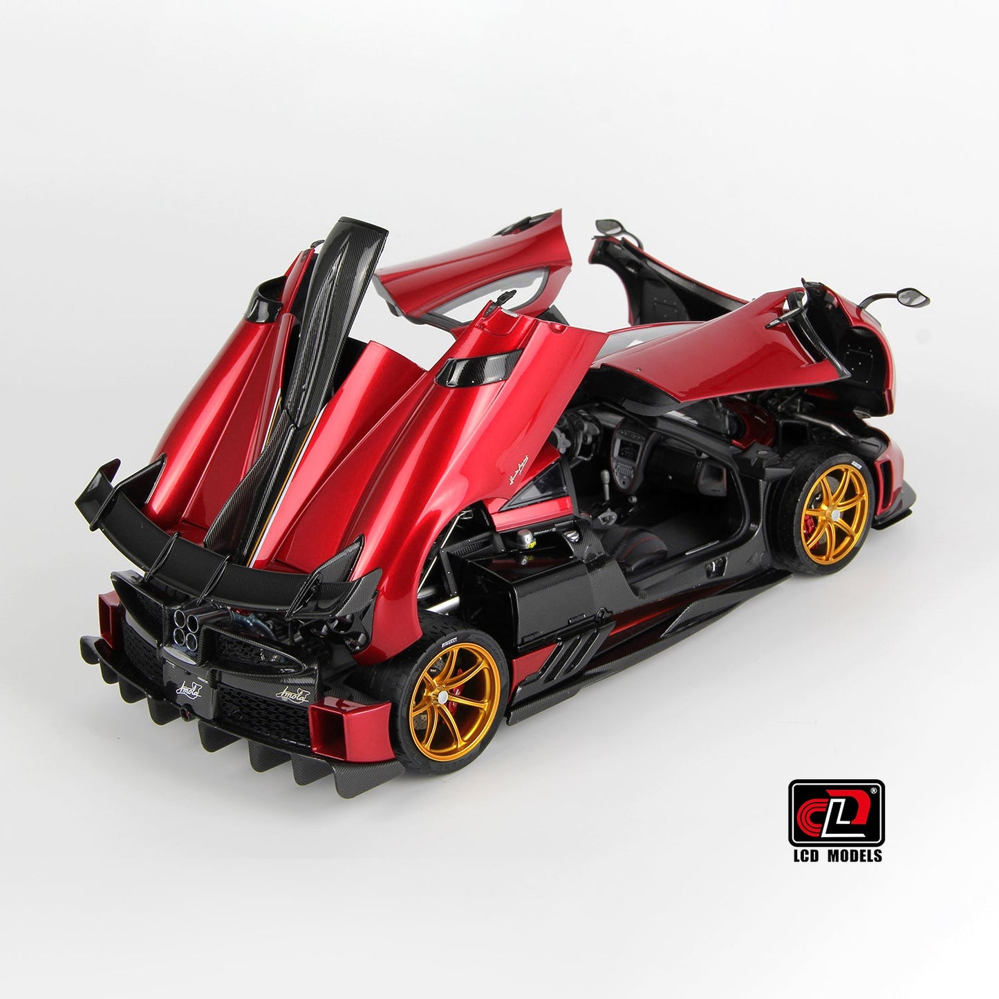 LCD 2020 Pagani Imola Red w/ Gold Wheels 1:18