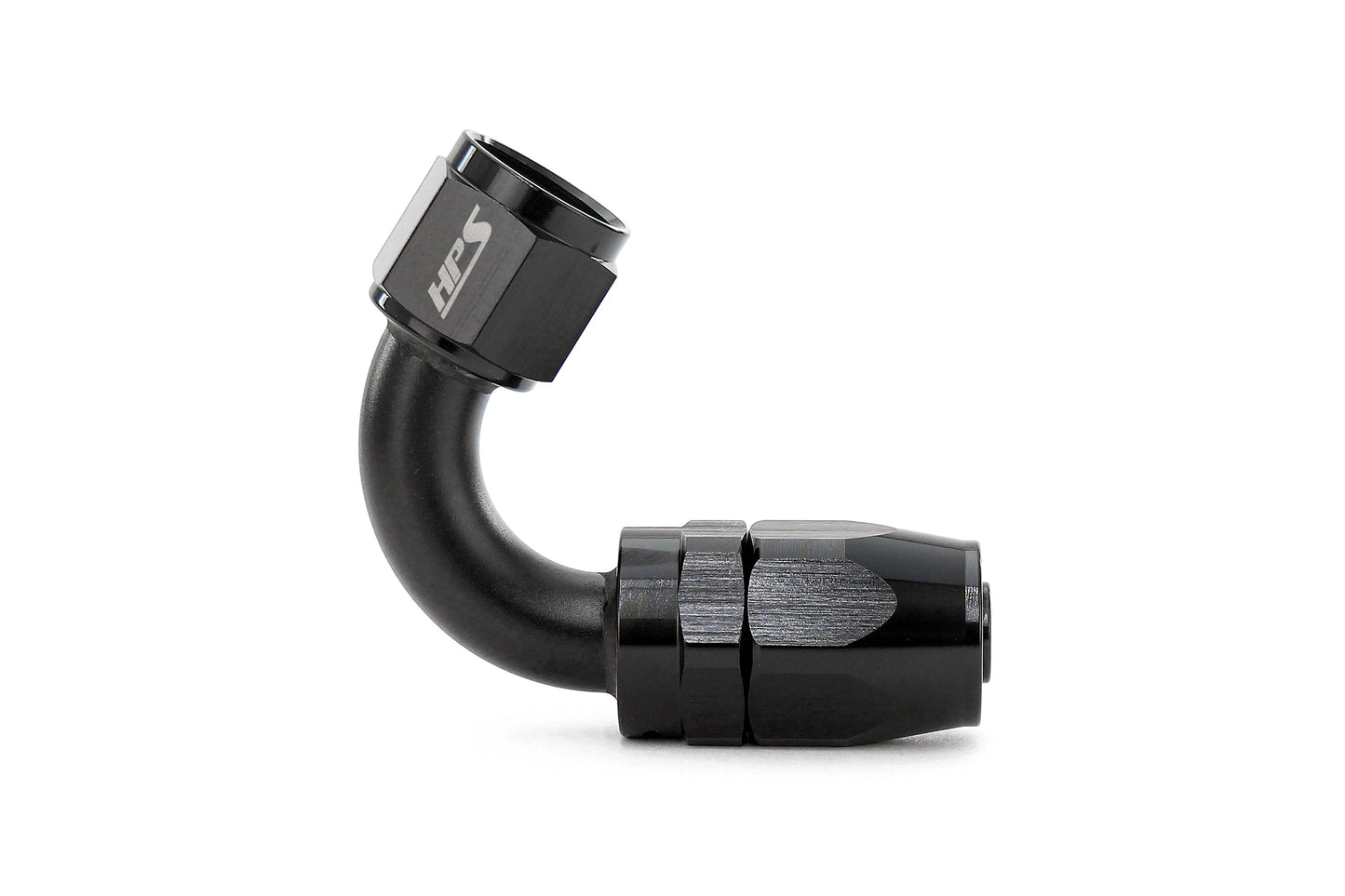 HPS Performance Products Compression Double Swivel Hose End to AN Female, Aluminum, Black
