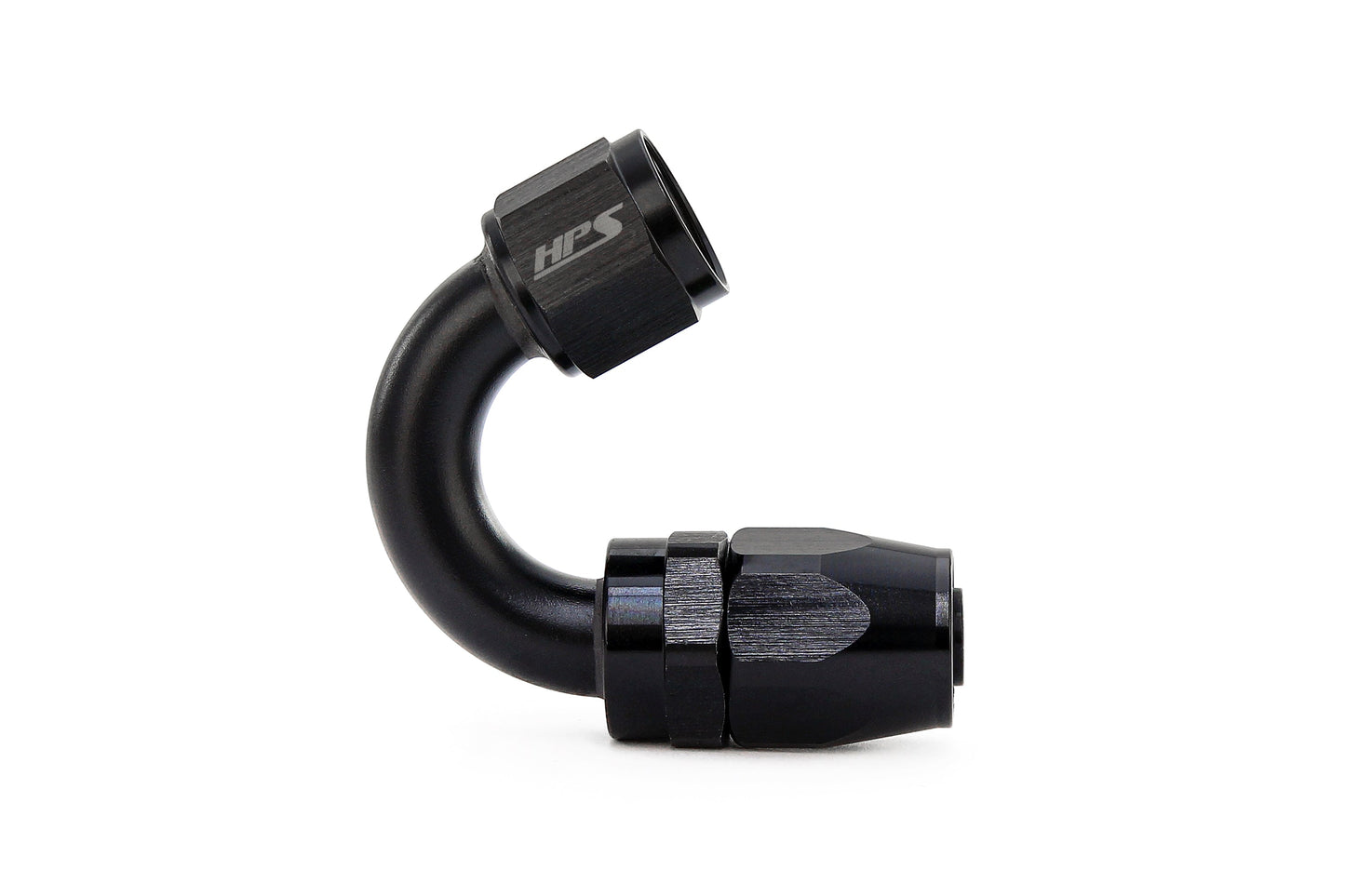 HPS Performance Products Compression Double Swivel Hose End to AN Female, Aluminum, Black