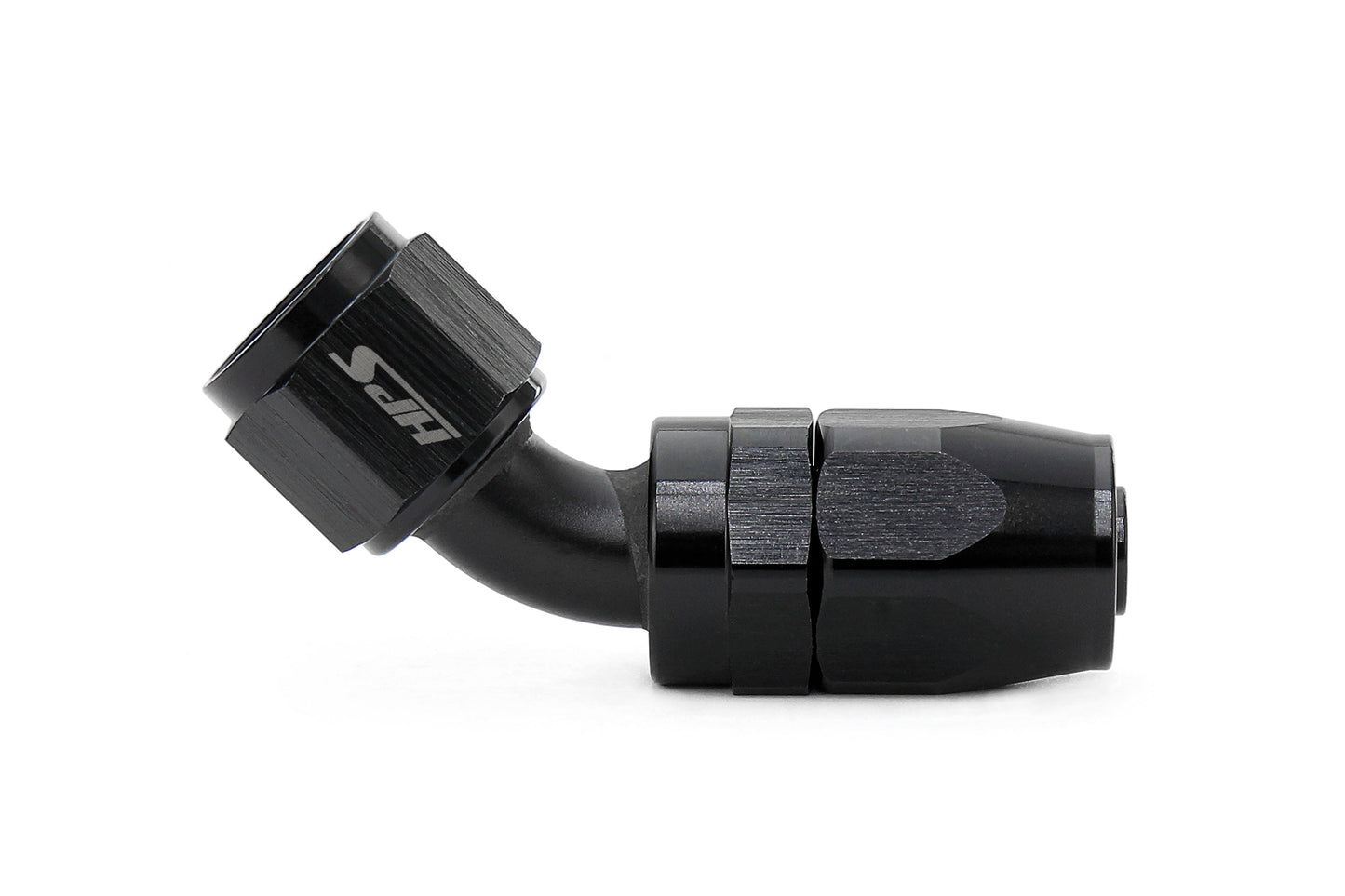 HPS Performance Products Compression Double Swivel Hose End to AN Female, Aluminum, Black