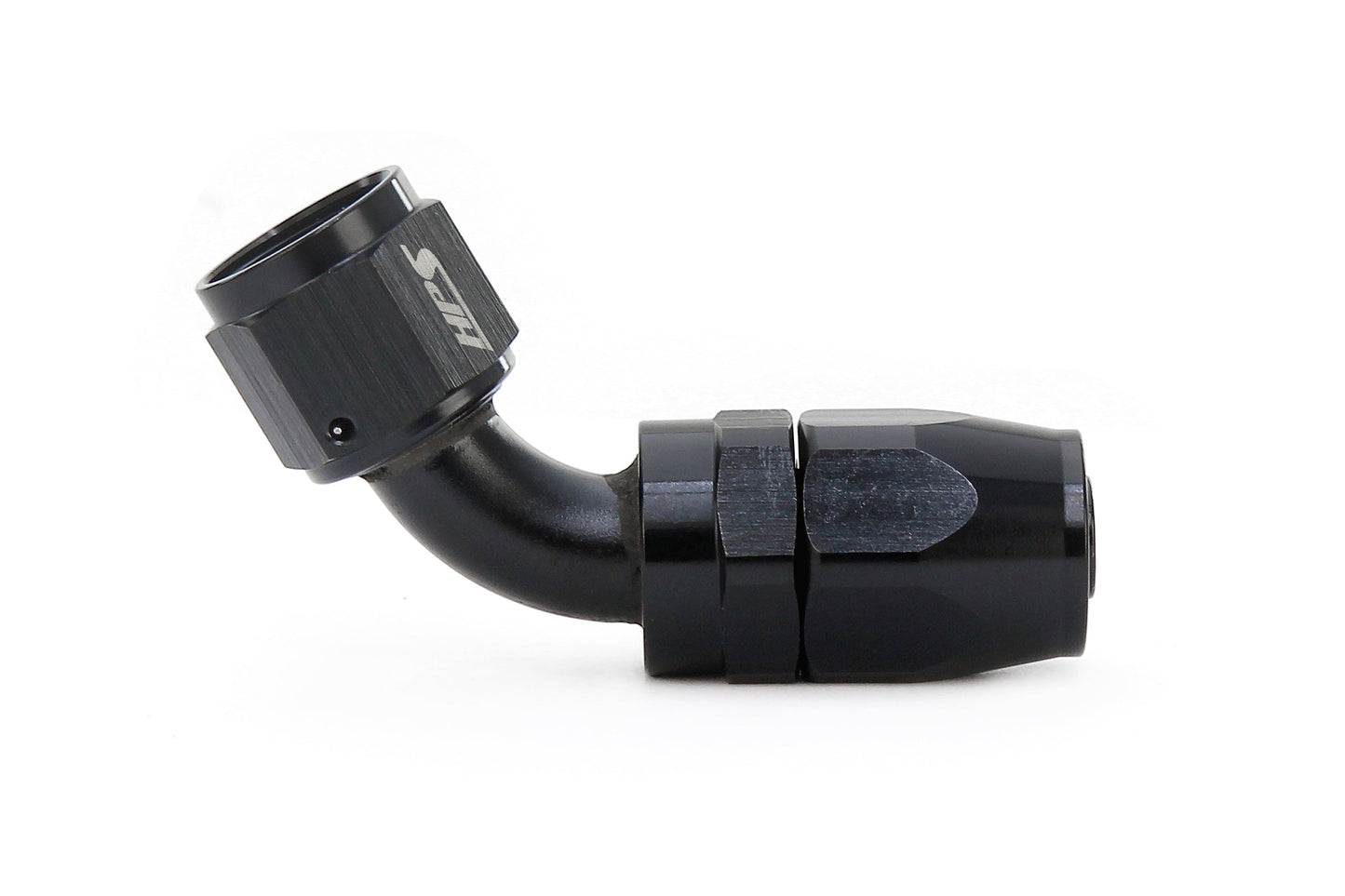 HPS Performance Products Compression Double Swivel Hose End to AN Female, Aluminum, Black