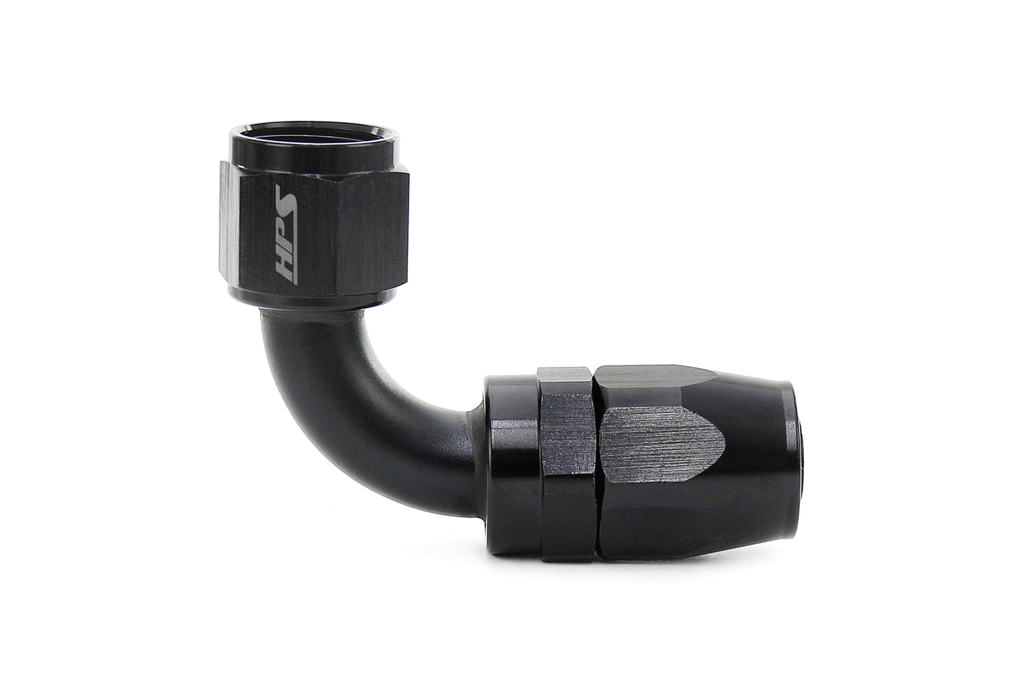 HPS Performance Products Compression Double Swivel Hose End to AN Female, Aluminum, Black