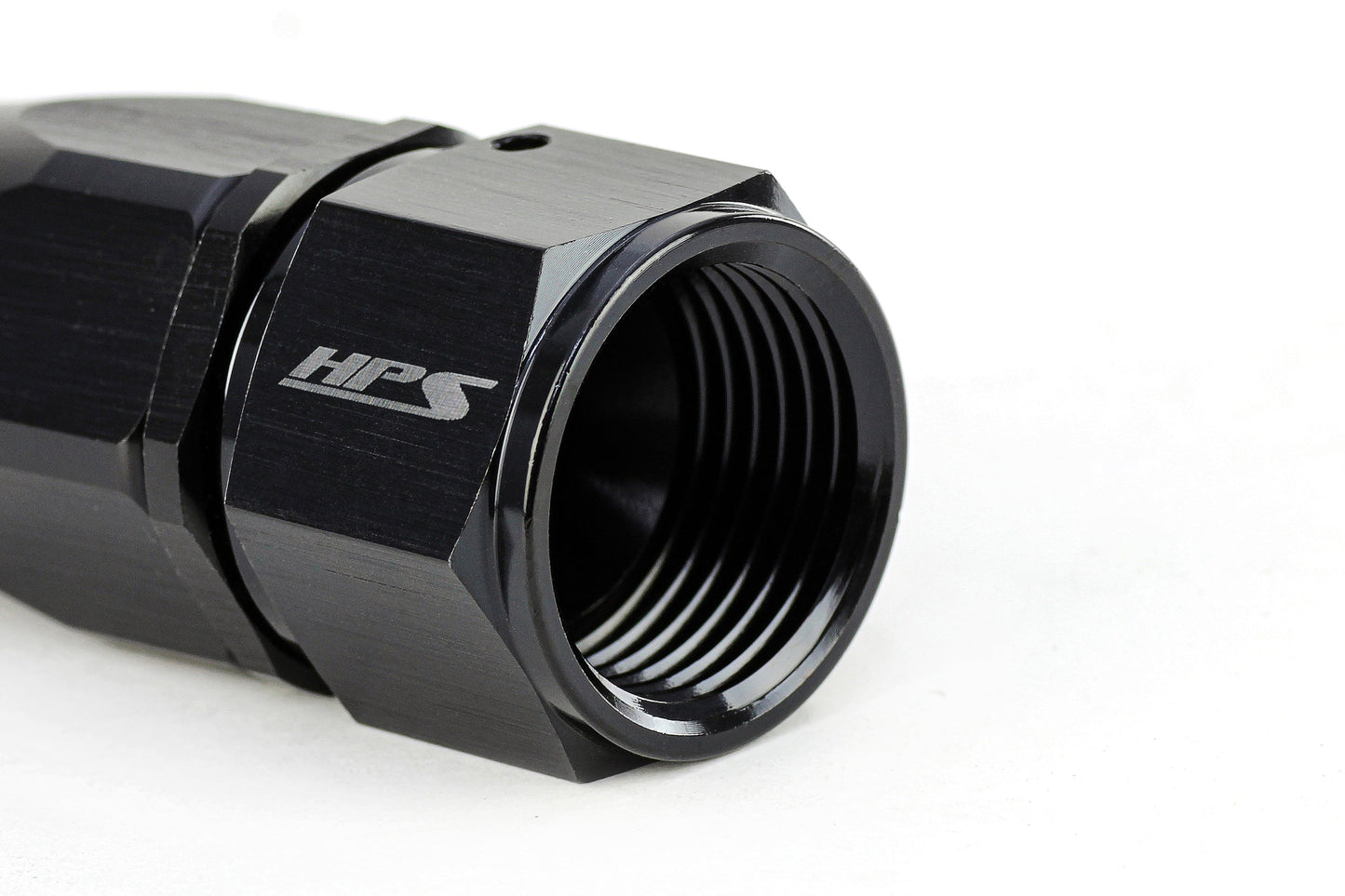 HPS Performance Products Compression Double Swivel Hose End to AN Female, Aluminum, Black