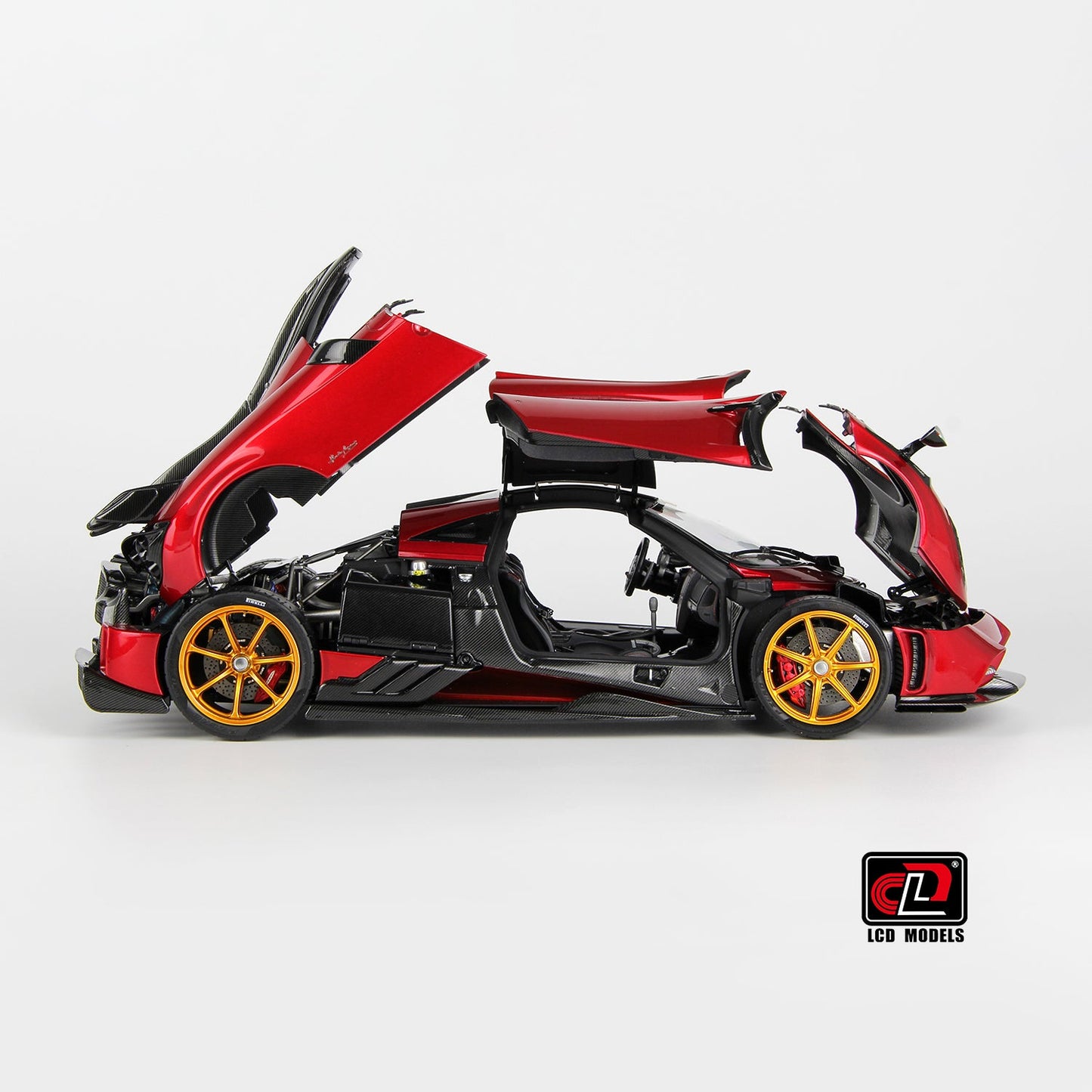 LCD 2020 Pagani Imola Red w/ Gold Wheels 1:18