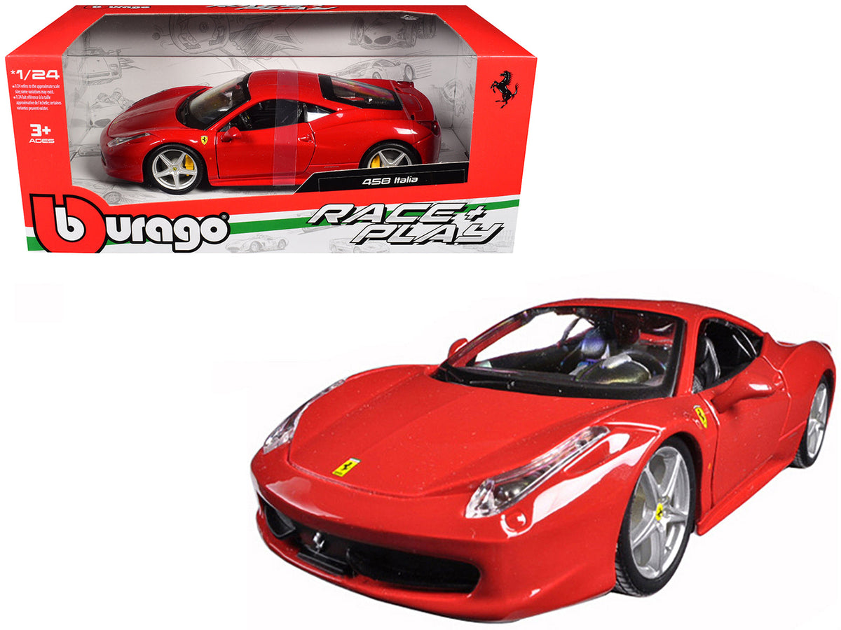 Rapid Vehicles Ferrari 458 Italia Red 1/24 Diecast Model Car by Bburago  free shipping USA