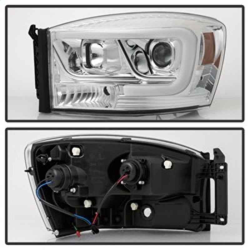 Spyder Dodge Ram 1500 06-08 V2 Projector Headlights - Light Bar DRL - Chrome (PRO-YD-DR06V2-LB-C) 5085290