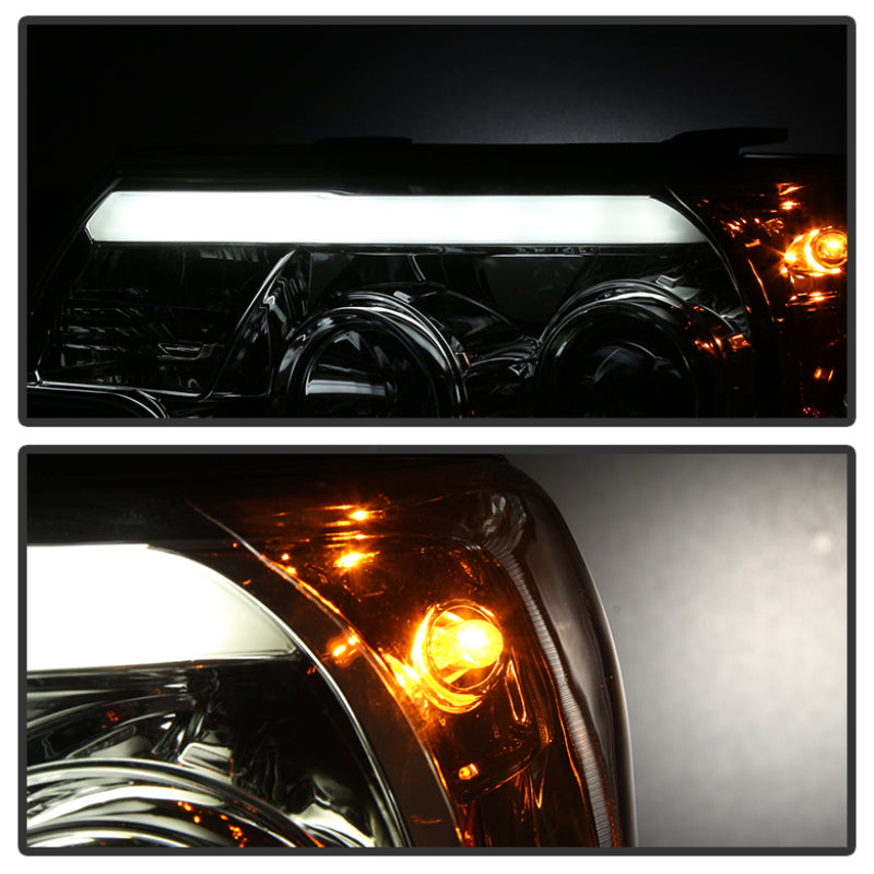 FR SPORT Spyder Toyota Tacoma 12-16 Projector Headlights Light Bar DRL Smoke PRO-YD-TT12-LBDRL-SM...