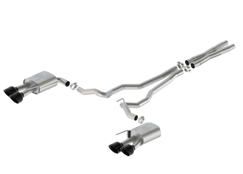 Ford Racing 2024 Mustang 5.0L Extreme Non-Active Cat-Back Exhaust w/Valance - Black Tip M-5200-M5EBV